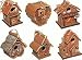 Rustic Wood Small Log Birdhouse 6-pc Set in 6 Styles 5"