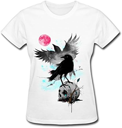 Personalized Women's T Shirts Unique Looking Forward Red Sun Animal Size XL White