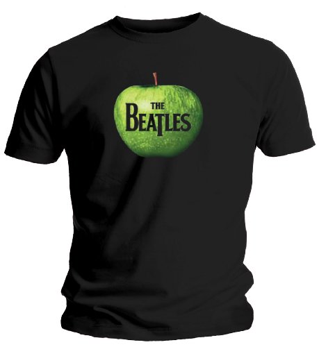 The Beatles Apple Logo Black Mens T-Shirt Medium