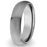 Domed Brushed Titanium Band (6.0mm) - Sizes 5 - 13