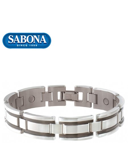 Men’s Sabona Executive Stainless/Black Magnetic Bracelet