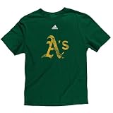 MLB Boy's Oakland Athletics Better Logo Short Sleeve Tee, Hunter, Medium