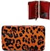 Stylish Textured FLAT Brown/Black Cheeta Animal Print Wallet Rust Trim