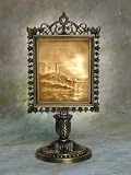 Light House Lithophane Victorian Stand Antique Brass