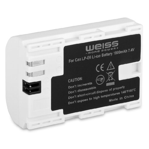 Original Weiss W-Can LP-E6 / LPE6 Li-Ion Akku mit 1800 mAh für Canon EOS 5D Mark II / EOS 7D (Mit Infochip-Update!)