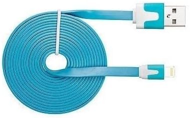 High Quality Iphone 5/5c/5s USB Cables 3 Feet Data Sync Charger Flat Noodle Cable Usb Cord Wire to 8 Pin Connector for Iphone 5's, Ipad Air/4/mini, Ipod Touch 5g/nano 7g (Blue)