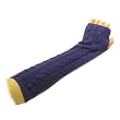 Cable Knit Arm Warmer Fingerless Long Gloves Purple