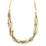 18k Freshwater Cultured Pearl 3mm Necklace, 17