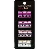 12 Stück Mini Haarclips Zopfclips pink - weiß, Greifspangen Haar Clips Kammern auf SB Karte, 0838