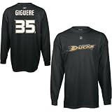 Reebok - Reebok Anaheim Ducks Jean-Sebastien Giguere Long Sleeve Player Name & Number T-shirt