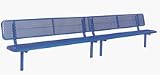 10' Deluxe Thermoplastic Inground Players Bench with 3 Legs and a Back