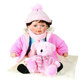 BRETTA 24in Porcelain Toddler w Bear Doll by Duck House Dolls