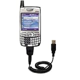 Gomadic for the PalmOne Treo 700p - Coiled Power Hot Sync and Charge USB Data Cable w/ Tip Exchange for the PalmOne Treo 700p - Gomadic Brand