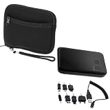 EZOPower 2-Port External Backup Battery Portable Chazrger 5000mAh + Black 5.2-inch Neosprece Zipper Case for Garmin nüvi 2460LMT ,nüvi 2460LT ,Nüvi 50,nüvi 50LM,nüvi 1490LMT,Magellan RoadMate 5045-LM,RoadMate 5045,Maestro 5310,TomTom GO 2535 TM WTE,GO 2535 Series,XXL 540TM WTE Series