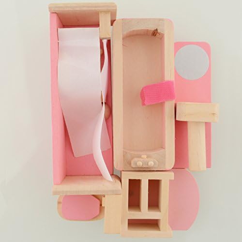 {Factory Direct Sale} Wooden Doll Bathroom House Furniture Towel Mirror Shower Room Dollhouse Miniature Set For Kids Children Child Play Toy Gift