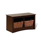 Twin Size Entryway Cubbie Bench in Espresso Finish