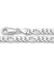 14K White Gold Classic Figaro Chain Bracelet - Width 3.9mm