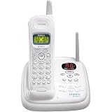 Uniden EXAI7248i 2.4 GHz Analog Cordless Phone with Digital Answering System and Caller ID (White)