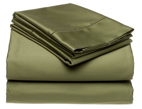 Renaissance 600 Thread Count 100% Cotton Sateen Queen Sheet Set, Rosemary