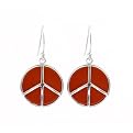 Red Jasper Peace Sign Earring - Red