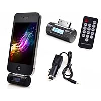 Excelvan FM Transmitter + Car Charger + Remote Control for iPhone 4S/4/3GS/3G iPOD