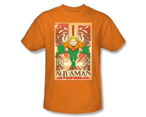 Aquaman Portrait Box Orange Adult T-shirt Tee