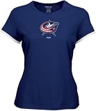 Columbus Blue Jackets Women's Frosted Logo Cap Sleeve Layered Tissue Tee