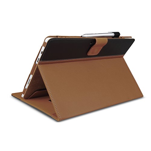 Manvex Leather Case for the NEW Microsoft Surface 3 (NOT compatible with Surface PRO 3) Tablet - Brown/Black