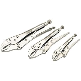 Draper 14040 3-Piece Curved Jaw Self-Grip Pliers Set