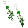 Dangle Earrings w/Emerald pipe beads