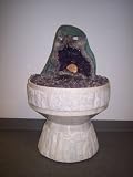 Aqua Amethyst Geode Fountain With Light And Crystal Sphere.