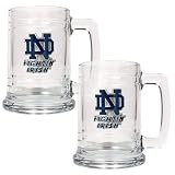 2pc 15oz Glass Tankard Set (NOTRE DAME)