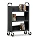 METBT3L27144309 - Three Shelf Single-Sided Sloped Shelf Book Cart