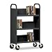 METBT3L27144309 - Three Shelf Single-Sided Sloped Shelf Book Cart