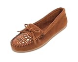 Studded Minnetonka Moccasin in Brown Womens