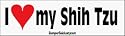 I Love My Shih Tzu - bumper stickers (Medium 10x2.8 in.)