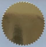 2 Serrated Edge, Shiny Gold Foil Seals, Roll of 100
