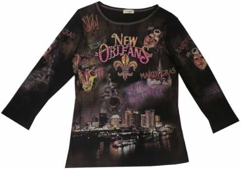 Cactus New Orleans 3/4 Sleeve Tee, Black, Large