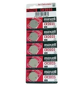 Maxell Lithium 3V Batteries Size CR2025 (Pack of 5)