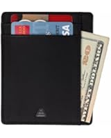 Andar Leather Slim Wallet, Minimalist Front Pocket RFID Blocking Card Holder Made of Full Grain Leather