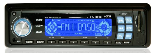 H&B USB/SD MP3 Digitales Autoradio 2000i (4x 40 Watt, Aux-In) Verkürzte Einbautiefe