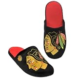 41RSc7ic6xL. SL160  NHL Chicago Blackhawks 2011 Big Logo Slide Slipper Hard Sole Large