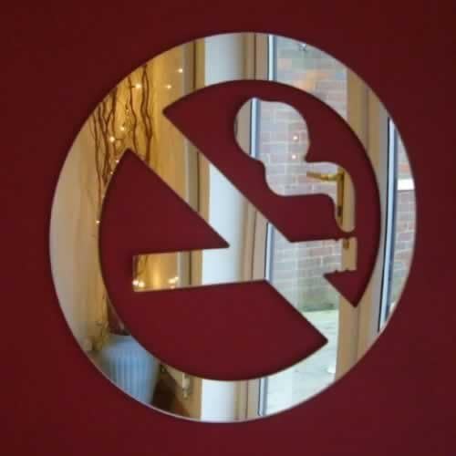 BestGrew® Modern Acrylic Mirror No Smoking Sign