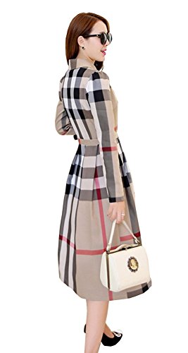 Irachel 2015 Womens Long Sleeve Plaids A Line Shirt Dress | Desertcart Aruba