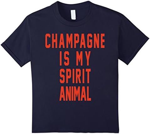 Kids Spirit Animal Tshirt - Champagne Is My Spirit Animal Shirt 8 Navy