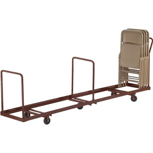 National Public Seating Folding Chair Dolly Vertical Storage In Brown