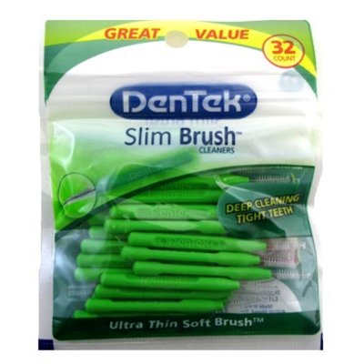 Dentek Slim Brush Cleaners, 32 each