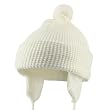 Toddler Beanie Hat with Ear Flaps - White W20S11C