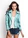 GUESS Classic Biker Denim Jacket, SHOCKTART WASH GREEN ABYSS (SMALL)