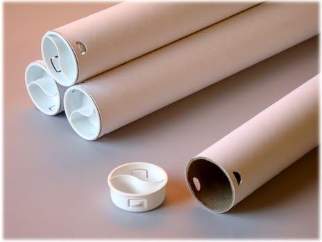 Erdie Industries Twist-N-Pull Mailing Tube, White Kraft, 12 Pack, 1 1/2" ID, 36" Length